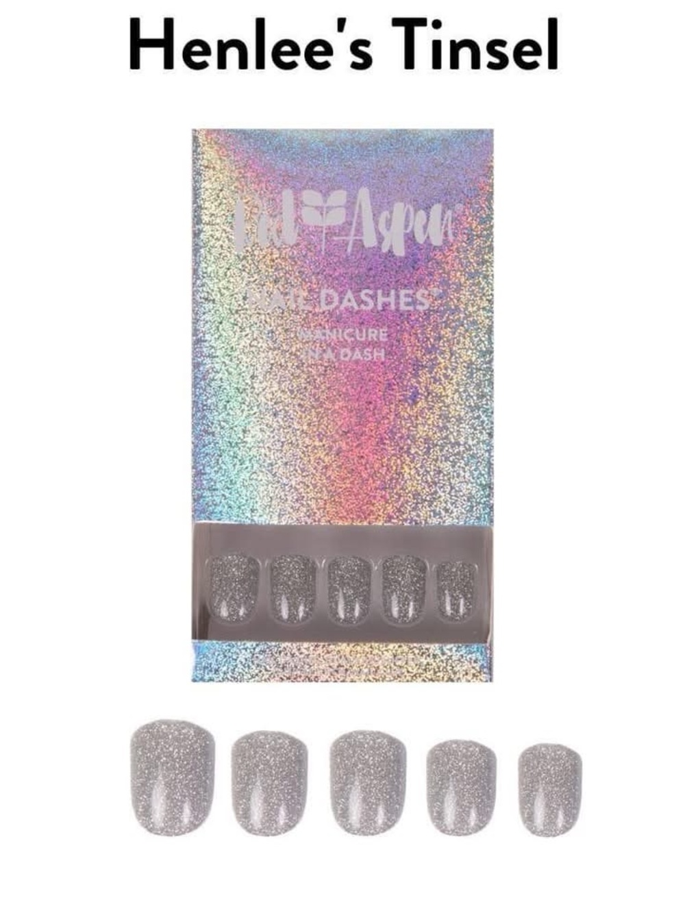 NIB Red Aspen Henlee’s Tinsel Press-On Nail Dashes
